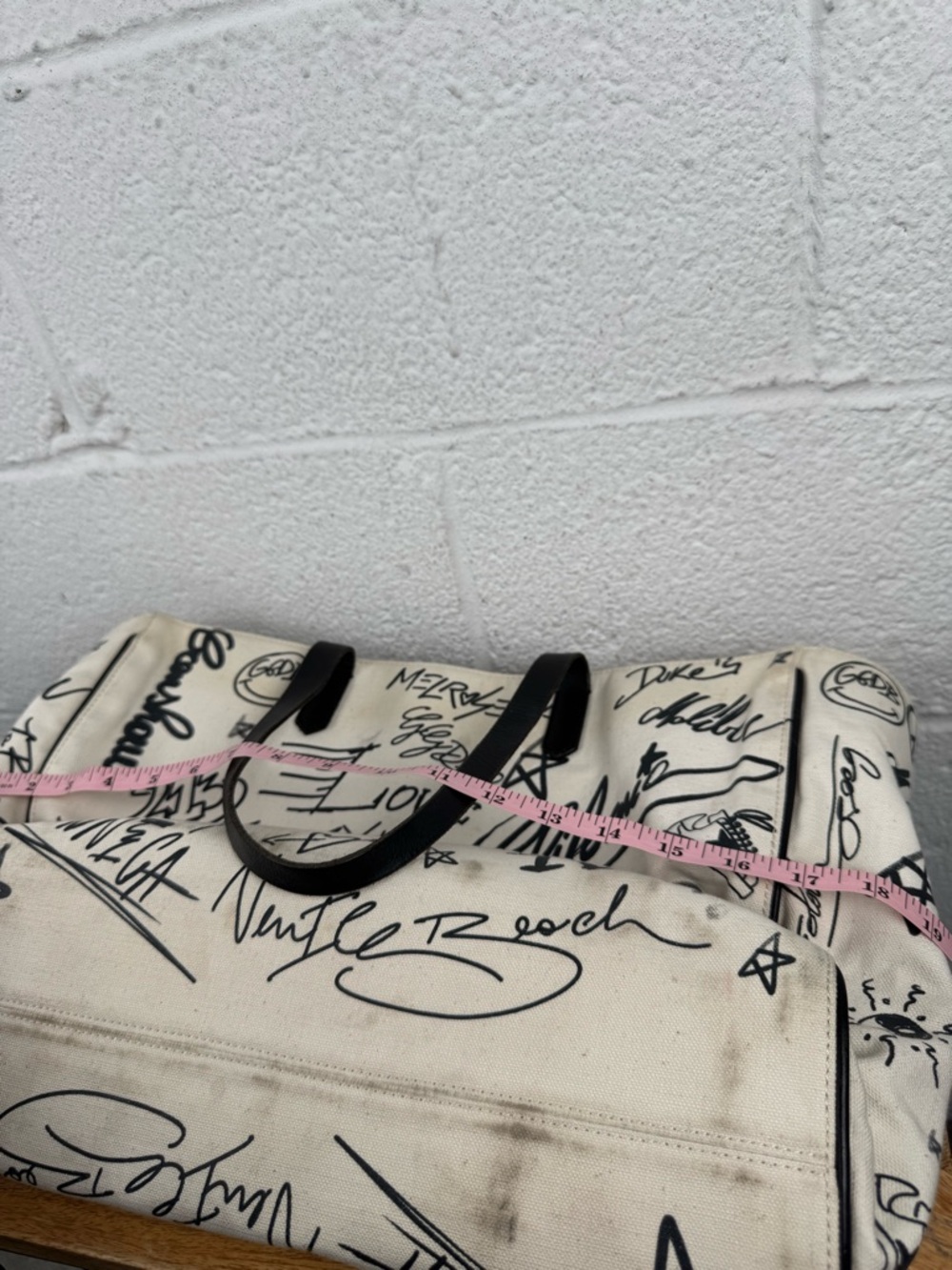 Golden Goose Natural Kuroki Graffiti Canvas Tote Bag Made in Italy - Picture 14 of 16